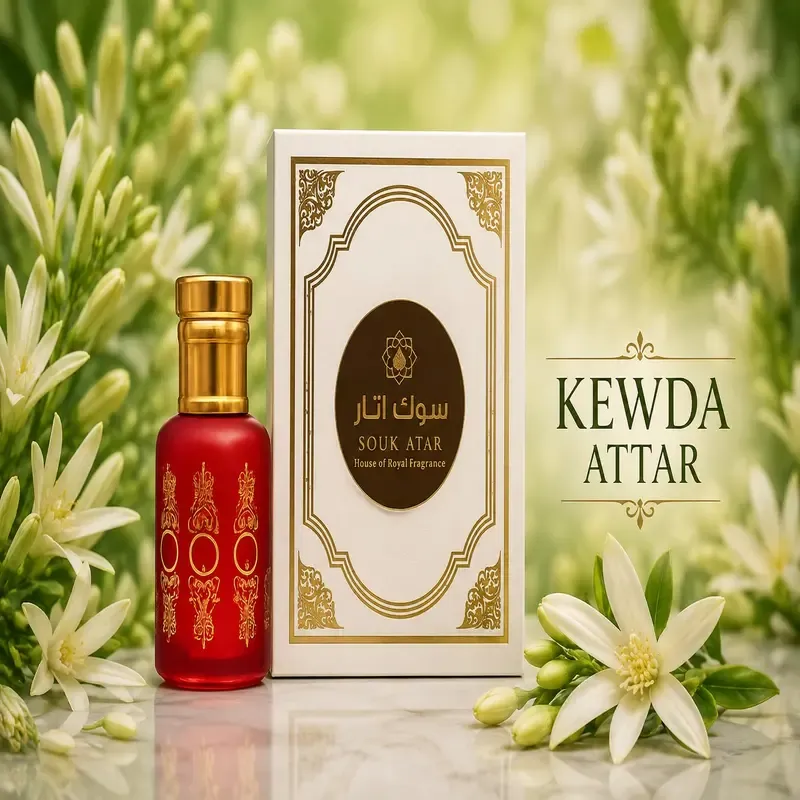Attar Kewda – 100% Natural Non-Alcoholic Kewra Roll On Perfume Oil for Men & Women | Long-Lasting Traditional Floral Fragrance | Souk Attar