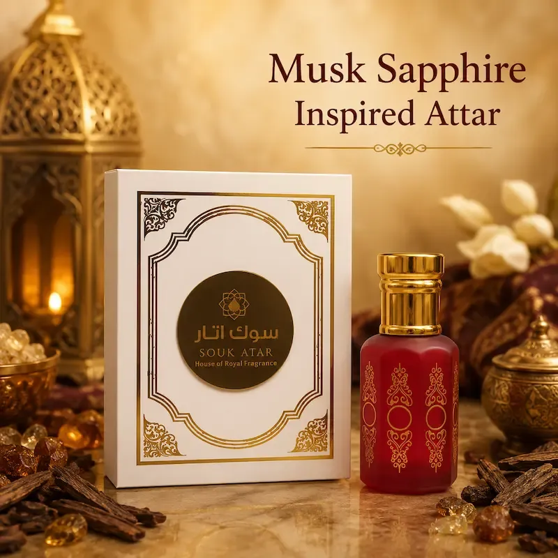 Musk Sapphire Inspired Attar | Premium Alcohol-Free Long Lasting Musk Attar in India | Souk Attar