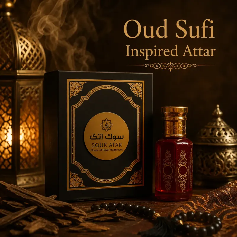Oudh Sufi Attar | Premium Alcohol-Free Oud Roll-On Attar & Perfume | Souk Attar