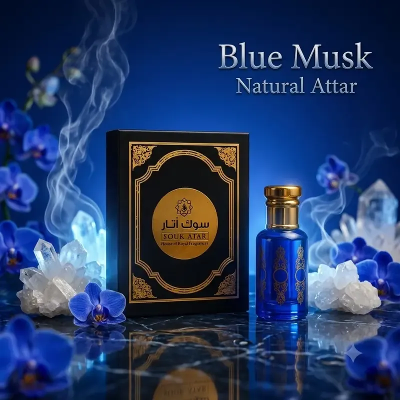 Blue Musk Attar – Fresh Non Alcoholic Perfume Oil | Souk Attar