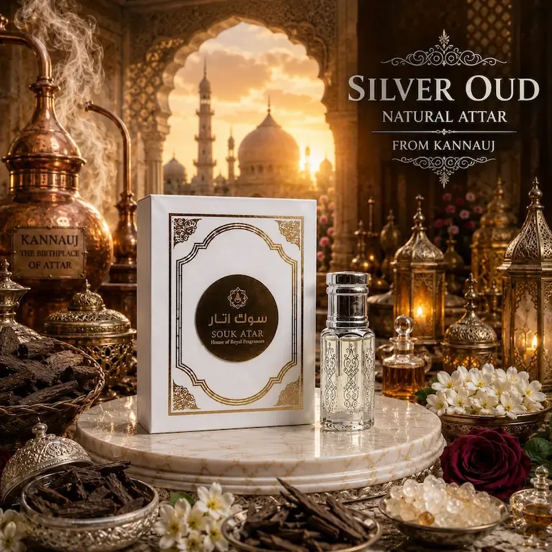 Silver Oud Attar – Natural Woody Roll On Attar | Souk Attar