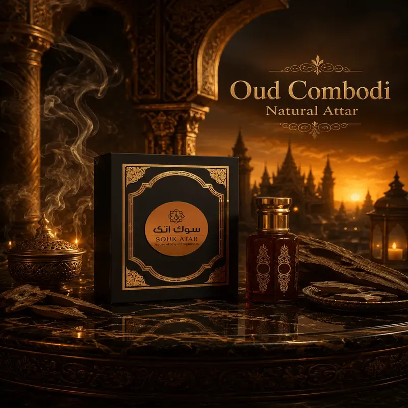 Oudh Combodi Natural Attar from Kannauj | Premium Cambodian Oud Perfume Oil | Souk Attar | Souk Attar