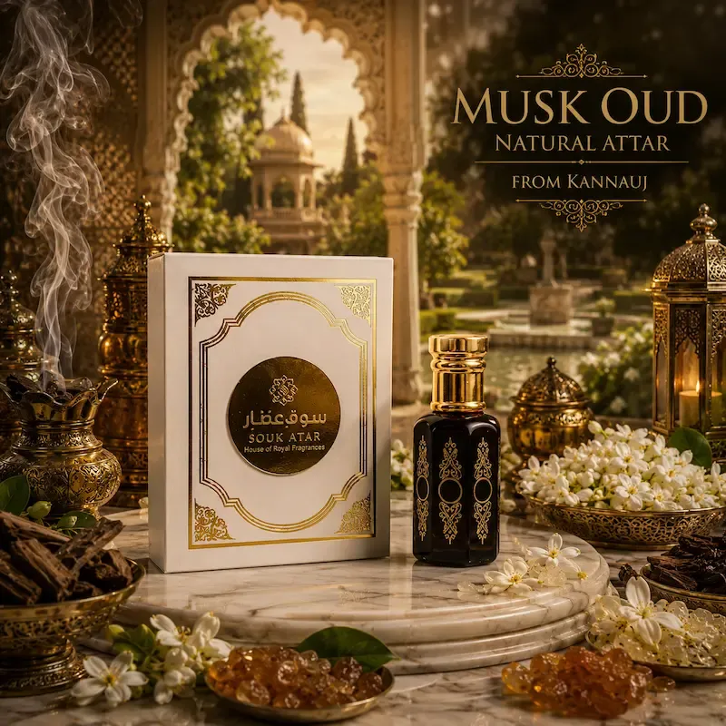 Musk Oud Natural Attar from Kannauj | Alcohol-Free Attar | Souk Attar