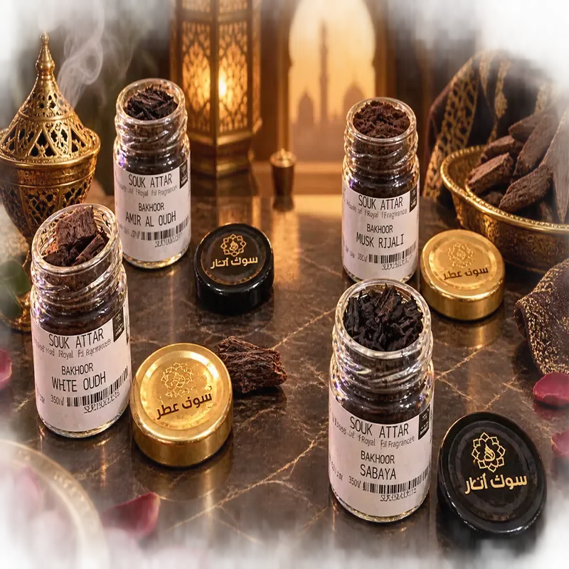 4-in-1 Bakhoor Combo – White Oudh, Amir Al Oudh, Sabaya & Musk Rijali | Souk Attar