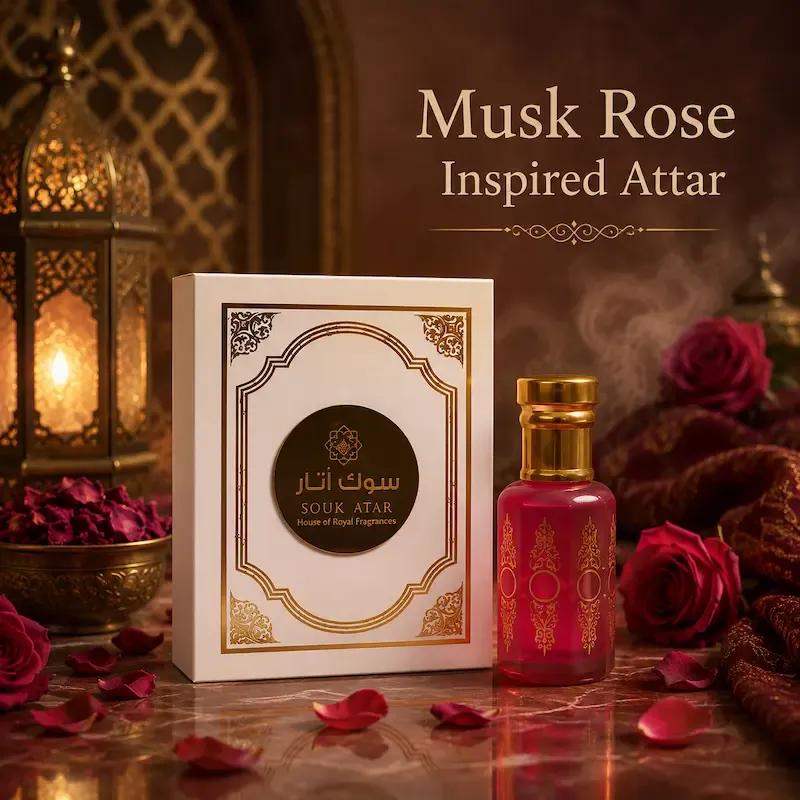 Musk Rose Inspired Attar | Premium Alcohol-Free Rose & White Musk Perfume Oil
