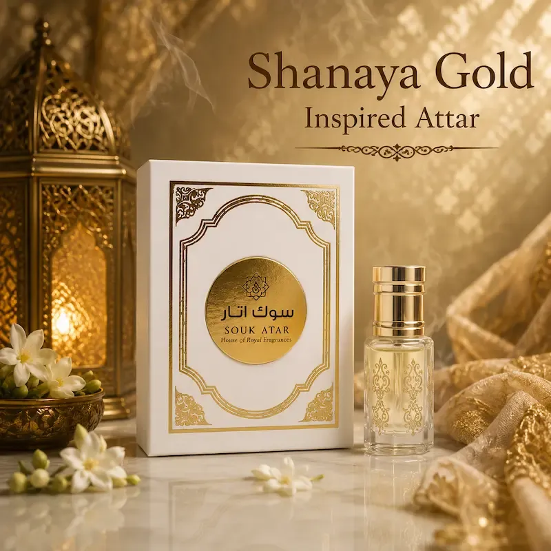 Shanaya Gold Attar | Alcohol-Free Floral Perfume | Souk Attar