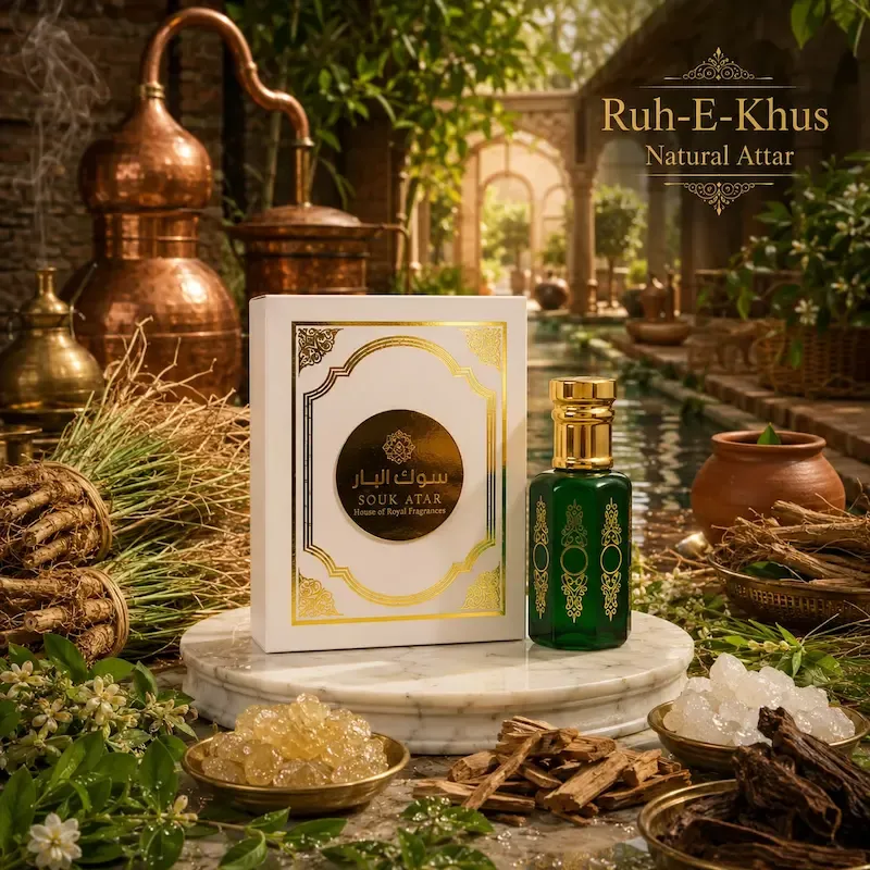 Ruh-e-Khus Natural Attar from Kannauj | Alcohol-Free Attar