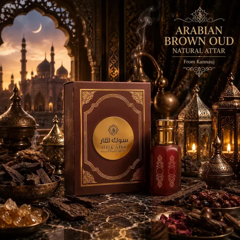 Arabian Brown Oud Natural Attar from Kannauj | Premium Alcohol-Free Attar