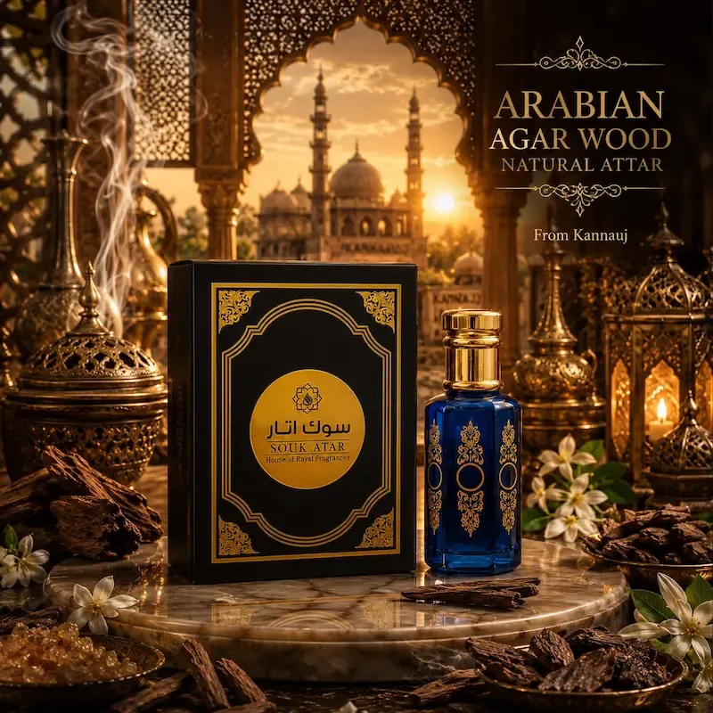 Arabian Agar Wood Natural Attar from Kannauj | Alcohol-Free Oud Attar