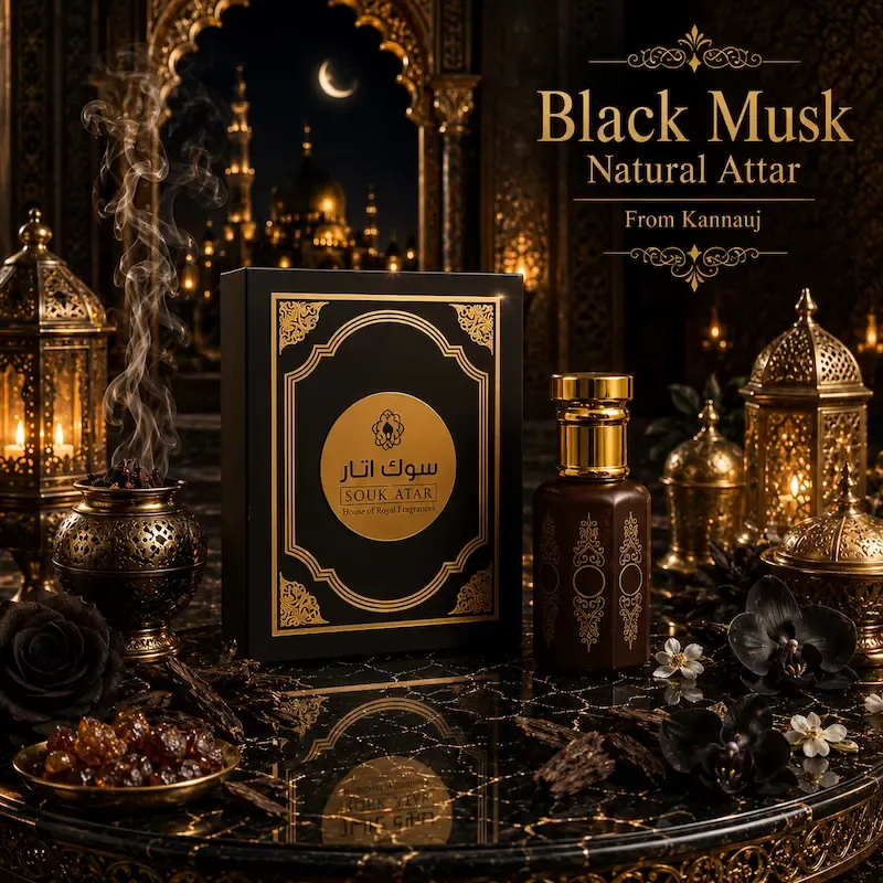 Black Musk Natural Attar from Kannauj | Alcohol-Free Perfume Oil