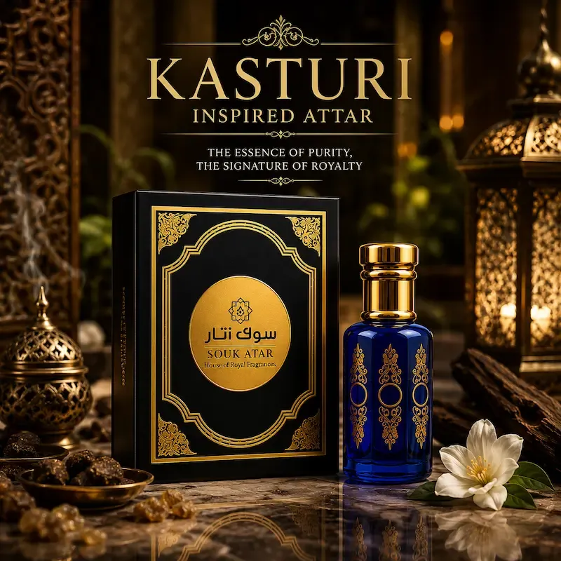 Kasturi Attar | Premium Alcohol-Free Musk Roll-On Perfume Oil for Men & Women | Souk Attar